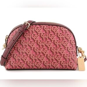 COACH MADI CF343 Gorgeous Crossbody Bag Rouge Pink Canvas & Leather NWOT